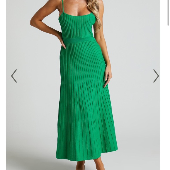 Showpo. Dresses & Skirts - SHOWPO DONISSA MIDI DRESS - PANELLED KNIT DRESS IN GREEN